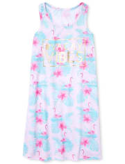 Girls Foil Flamingo Nightgown