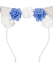 Girls Iridescent Flower Cat Ears Headband