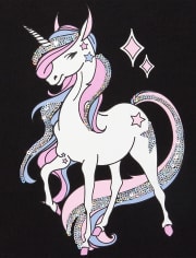Top con abertura de unicornio adornado para niñas