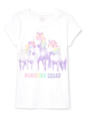 Girls Glitter Unicorn Squad Graphic Tee