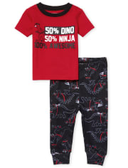 Baby And Toddler Boys Dino Ninja Snug Fit Cotton Pajamas