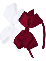 Diadema con lazo de uniforme para niñas, paquete de 2