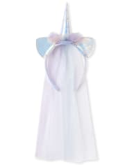 Girls Holographic Unicorn Veil Headband