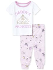 Baby And Toddler Girls Dad Snug Fit Cotton Pajamas