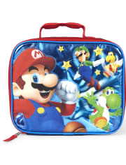 Boîte à lunch métallique Mario et Luigi à paillettes pour garçons