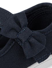 Toddler Girls Bow Strap Canvas Sneakers