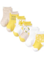 Calcetines midi Daisy para bebé niña, paquete de 6