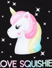 Camiseta con gráfico de unicornio Squishies para niñas