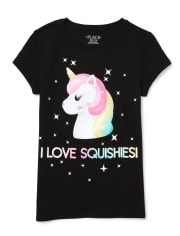 Camiseta con gráfico de unicornio Squishies para niñas