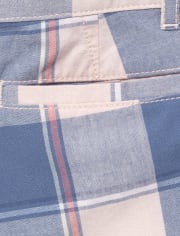 Boys Plaid Chino Shorts