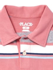 Boys Striped Jersey Polo