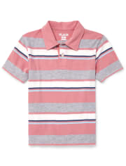 Boys Striped Jersey Polo