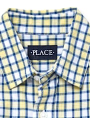 Camisa con botones de popelina a cuadros para niños
