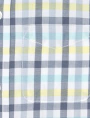Baby And Toddler Boys Plaid Poplin Button Down Shirt