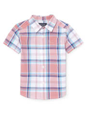 Baby And Toddler Boys Dad and Me Short Sleeve Plaid Matching Poplin ...