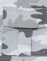 Shorts cargo sin cierres de camuflaje para niños