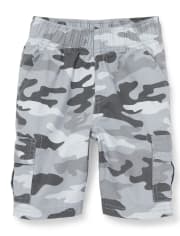 Shorts cargo sin cierres de camuflaje para niños
