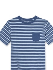 Boys Mix And Match Striped Pocket Top