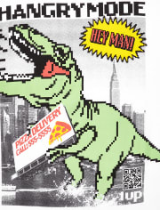 Camiseta con gráfico animado Hangry Dino para niños