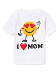 Camiseta con gráfico de emoji de mamá para bebés y niños pequeños