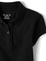 uniformes pour fille Ruffle Pique Polo - Plus