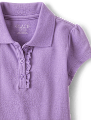 Girls Uniform Ruffle Pique Polo - Plus