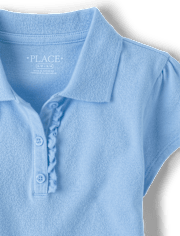 uniformes pour fille Ruffle Pique Polo - Plus