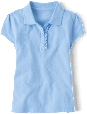 uniformes pour fille Ruffle Pique Polo - Plus