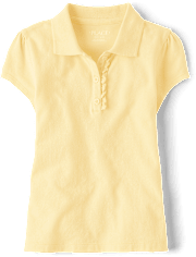Girls Uniform Ruffle Pique Polo - Plus