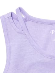 Camiseta sin mangas con abertura y lentejuelas para niñas