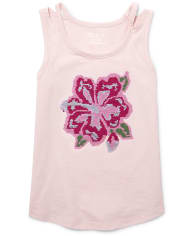 Camiseta sin mangas con abertura y lentejuelas para niñas