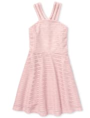 Vestido halter texturizado para niñas