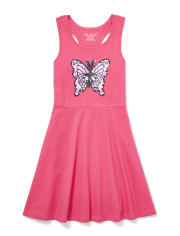 Girls Flip Sequin Butterfly Racerback Dress