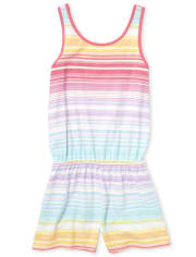 Girls Print Cut Out Romper