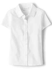 Girls Uniform Poplin Button Up Shirt