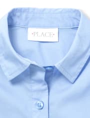 Camisa con botones de popelina de uniforme para niñas