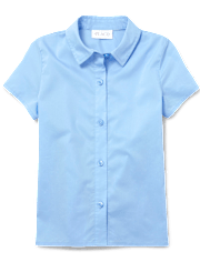 Camisa con botones de popelina de uniforme para niñas