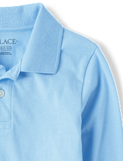 Polo de jersey suave de manga larga uniforme para niños