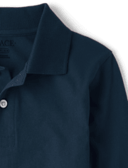Polo de jersey suave de manga larga uniforme para niños