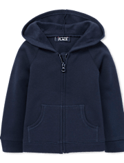 Sweat à capuche zippé d'uniforme French Terry pour toute-petite fille