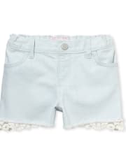 Baby And Toddler Girls Crochet Denim Shortie Shorts