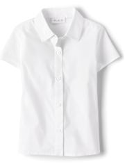 Girls Uniform Poplin Button Up Shirt - Plus