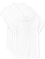 Lot de 5 polos uniformes en piqué pour filles