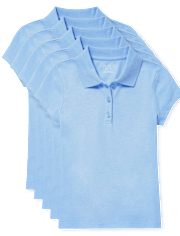 Polo de piqué de uniforme para niña, paquete de 5