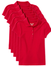Lot de 5 polos uniformes en piqué pour filles