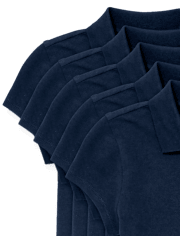 Polo de piqué de uniforme para niña, paquete de 5