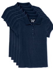Polo de piqué de uniforme para niña, paquete de 5