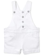 Baby And Toddler Girls Roll Cuff Shortalls
