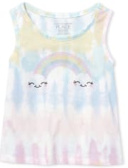 Baby And Toddler Girls Embellished Tie Dye Tank Top