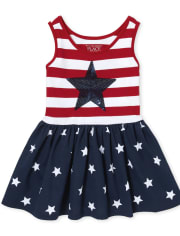 Baby And Toddler Girls Americana Stars And Stripes Dress